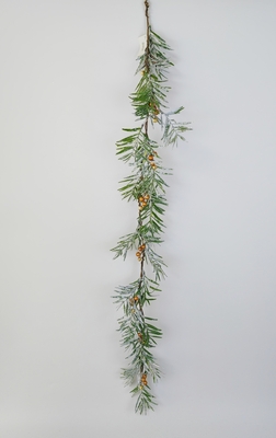 Frosted bamboo leaves garland with golden berries