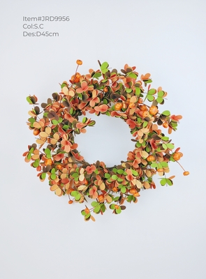 Autumn EVA eucalyptus leaves wreath with mini pumpkins