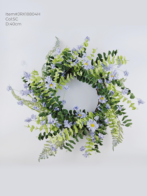 Decorative seasonal artificial wild flowers wreath