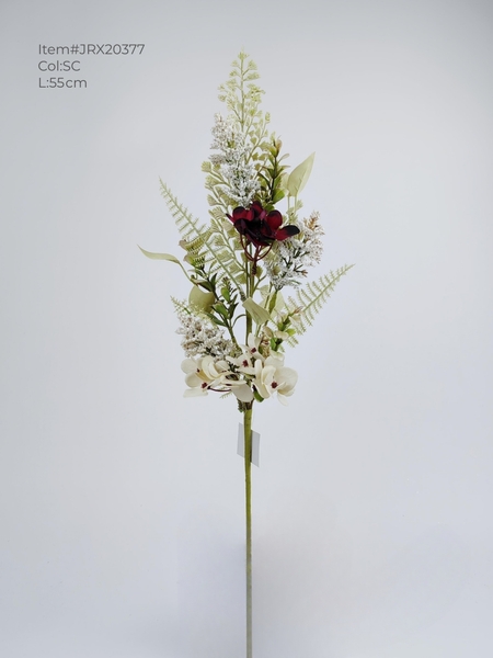 Autumn mixed hydrangea spray with mixed berries and fern leaves